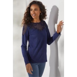 Women Drift T-Shirt by Soft Surroundings, in Nautical Navy size 1X (18-20)