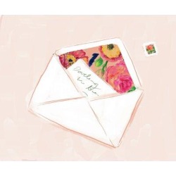 Winston Porter Floral Envelope w/ Letter Print On Canvas & Fabric in White, Size 24.0 H x 36.0 W x 1.25 D in | Wayfair found on Bargain Bro from Wayfair for USD $44.83