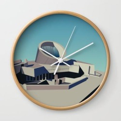 Soviet Modernism: Youth Metro Station In Yerevan, Armenia Wall Clock by Nvard Yerkanian - Natural - White