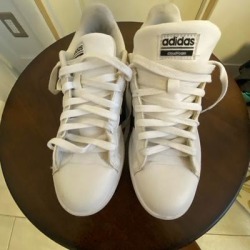 Adidas Shoes | Adidas Tennis Shoes Women Size 10. | Color: Black/White | Size: 10