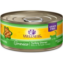 Wellness Complete Health Natural Canned Grain Free Gravies Turkey Dinner Wet Cat Food, 5.5 oz., Case of 12, 12 X 5.5 OZ