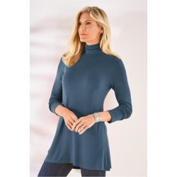 Women's Tahira Turtleneck Top by Soft Surroundings, in Navy size XS (2-4)