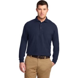 Port Authority K500LS Silk Touch Long Sleeve Polo Shirt in Navy Blue size XL found on Bargain Bro from ShirtSpace for USD $16.65