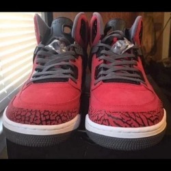 Nike Shoes | New In Box Spizike Jordan 15dark Gray, Black, Redsize 15 Usa | Color: Red | Size: 15