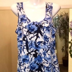 Lularoe Tops | Lularoe Printed High Low Tank Top | Color: Blue/White | Size: S found on Bargain Bro Philippines from poshmark, inc. for $15.00