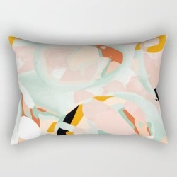 Abstraction Study In Pastels Rectangular Pillow by Lalunetricotee Art Paintings - Small (17" x 12")