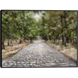 Red Barrel Studio® Road Less Traveled By Studio Arts Canvas Art Print Canvas & Fabric in Blue/Gray/Green, Size 31.0 H x 41.0 W x 1.5 D in | Wayfair