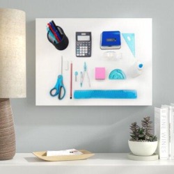 Ebern Designs 'Arts & Craft Tools' Graphic Art Print on Wrapped Canvas & Fabric in Blue/White, Size 16.0 H x 20.0 W x 2.0 D in | Wayfair found on Bargain Bro Philippines from Wayfair for $99.99