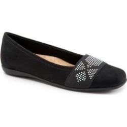 Women's Samantha Ballet Flat by Trotters in Black Micro Gem (Size 7 1/2 M) found on Bargain Bro Philippines from Woman Within for $99.99