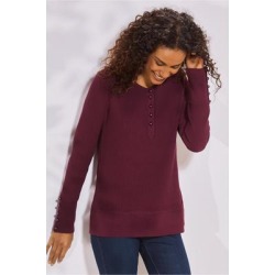 Women's Petites Heraea Henley Shirt by Soft Surroundings, in Vermillion Purple size PXL (18)