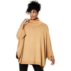 Plus Size Women's Turtleneck Poncho Sweater by ellos in Classic Camel (Size 2X/4X) found on Bargain Bro from Jessica London for USD $58.31