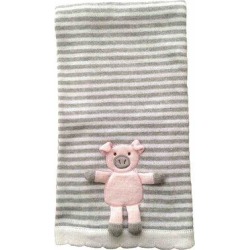 The Little Acorn Piggy 3D Stroller Blanket 100% Cotton in Gray/White, Size 38.0 H x 28.0 W in | Wayfair S15B03 found on Bargain Bro Philippines from Wayfair for $55.99