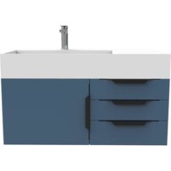 Amazon 36" Wall Mounted Bathroom Vanity Set w/ White Top