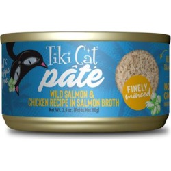 Tiki Cat Luau Wild Salmon & Chicken Pate Wet Cat Food, 2.8 oz., Case of 12, 12 X 2.8 OZ found on Bargain Bro from petco.com for USD $19.06