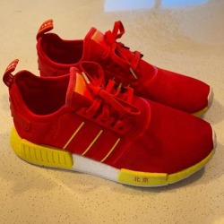 Adidas Shoes | Adidas Mens Nmdr1 Lace Up Sneakers Shoes Casual - Red | Color: Red/Yellow | Size: 8.5