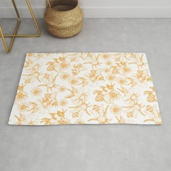 Aesthetic And Simple Bees Pattern Modern Throw Rug by Magicalwalrus - 2' x 3'
