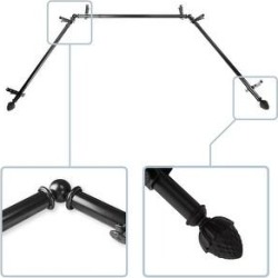 InStyleDesign Seed 13/16" Bay curtain rod 20"-36", 38"-72" (Black)(Metal)