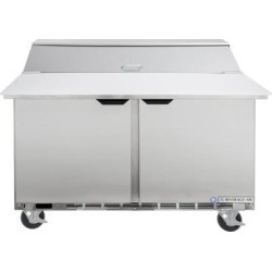 Beverage Air SPE48-12C 48" 2 Door Cutting Top Refrigerated Sandwich Prep Table with 17" Wide Cutting