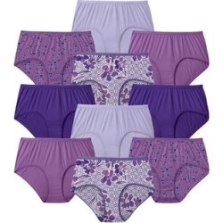 Plus Size Women's 10-Pack Pure Cotton Full-Cut Brief by Comfort Choice in Mosaic Pack (Size 14) Underwear found on Bargain Bro Philippines from Ellos for $49.99
