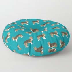 Floor Pillow | Sheltie Shetland Sheep Dog Pattern Gift Perfect For The Sheep Dog Owner Dog Breed Patterns by Petfriendly - ROUND - 30" x 30" - Society6