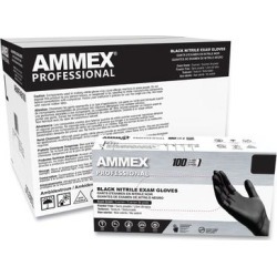 Nitrile Exam Gloves, Powder-Free, 3 mil, X-Large, Black, 100/Box