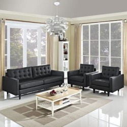 Empress Sofa and Armchairs Set of 3 EEI-1312-BLK found on Bargain Bro from totally furniture for USD $1,348.23
