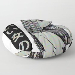 Pretty Girl - Sad Japanese Anime Aesthetic Floor Pillow by Poser_boy - ROUND - 30" x 30"