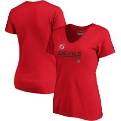 Women's Fanatics Branded Red New Jersey Devils Authentic Pro Core Collection Prime V-Neck T-Shirt found on MODAPINS