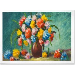 Winston Porter Spring Flowers In Vase - Floater Frame Print on Canvas Metal in Blue/Red/Yellow, Size 16.0 H x 32.0 W x 1.0 D in | Wayfair found on Bargain Bro from Wayfair for USD $60.03