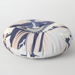 Soviet Modernism: Zvartnots Airport, Armenia Floor Pillow by Nvard Yerkanian - ROUND - 30" x 30"