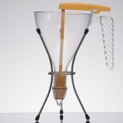 Matfer Bourgeat 116601 0.75 Qt. Polycarbonate Automatic Dispenser Funnel with Chrome-Plated Wire Stand