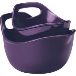 Rachael Ray Ceramics 2-Piece Mixing Bowls Set, Purple