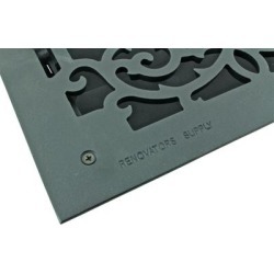 Black Floor Air Vent Heat Register with Louver Heavy Cast Aluminium Vintage Victorian Upscale Decor Duct 10 In. x 12 " Pack of 4