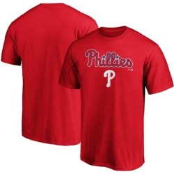 Men's Fanatics Branded Red Philadelphia Phillies Team Logo Lockup T-Shirt found on Bargain Bro from Fanatics for USD $17.02