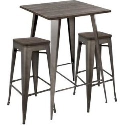 Carbon Loft Acar Rustic 3-piece Pub Set - N/A (Antique/Espresso), Antique/Brown