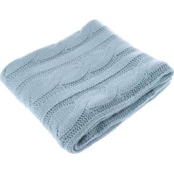 Battilo Home Cable Knit Throw Blanket, Acrylic Soft Cozy Snuggle Blanket, All Seasons Suitable for A by Battilo Home in Pale Blue (Size 50