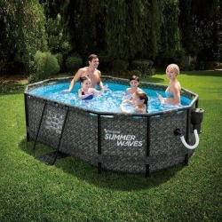 Summer Waves 3.29 ft x 8.17 ft Steel Frame Set Pool Steel in Black/Gray, Size 39.5 H x 98.0 W in | Wayfair P71408401 found on Bargain Bro from Wayfair for USD $429.30