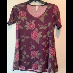 Lularoe Tops | Lularoe Maroon Floral Blouse. Size Xxs | Color: Pink | Size: Xxs found on Bargain Bro from poshmark, inc. for USD $25.84
