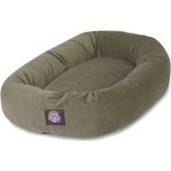 Majestic Pet Products Dog Bolster Polyester/Faux Suede in Green/White, Size 11.0 H x 35.0 W x 52.0 D in | Wayfair 78899567506