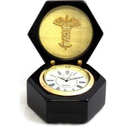 Winston Porter Medical Clock Wood in Black/Brown/Yellow, Size 4.0 H x 3.25 W x 3.25 D in | Wayfair BDFBB1572EF0463C9AB5CA6A90E6DAF2 found on Bargain Bro from Wayfair for USD $60.79