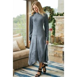Women Salvaza Velvet Dress by Soft Surroundings, in Grey size 1X (18-20)