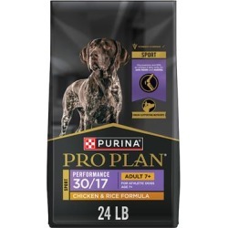 Purina Pro Plan Sport Adult 7+ Performance 30/17 Chicken & Rice Formula Dry Dog Food, 24 lbs.
