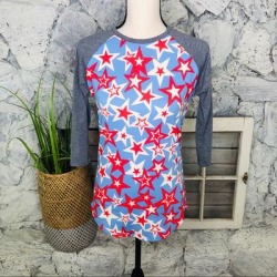 Lularoe Tops | Lularoe Randy Top - Star 4th July America Xs | Color: Blue/Red | Size: Xs found on Bargain Bro from poshmark, inc. for USD $19.00