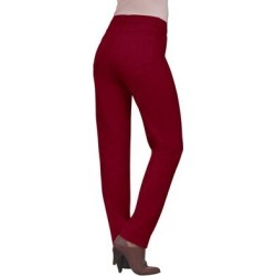 Plus Size Women's Straight-Leg Jean with Invisible Stretch by Denim 24/7 by Roaman's in Rich Burgundy (Size 22 T) found on Bargain Bro from Roamans.com for USD $37.84