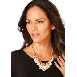 Plus Size Women's Faux-Pearl Statement Necklace by Roaman's in White found on Bargain Bro from Woman Within for USD $15.18