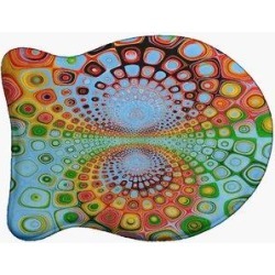 e by design Phychedelic Swirls Fish Shape Pet Feeding Placemat in Orange, Size 0.5 H x 19.0 W x 14.0 D in | Wayfair PMFAB1544X4BL55 found on Bargain Bro from Wayfair for USD $29.57