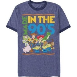 Toy Story Made in The 90's Heather Blue Ringer Tee Shirt (S), Men's