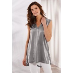 Women's Summer Romance Tunic Top & Cami by Soft Surroundings, in Gull size XS (2-4)