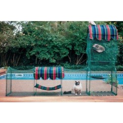 Kittywalk Systems Town & Country Portable Outdoor Playpen w/ Door Mesh Fabric/Metal in Green, Size 72.0 H x 96.0 W x 18.0 D in | Wayfair KWTC249 found on Bargain Bro from Wayfair for USD $285.75