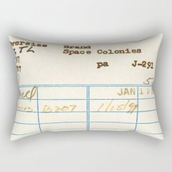 Library Card 797.b7 Rectangular Pillow by Gas Station Burrito - Small (17" x 12")